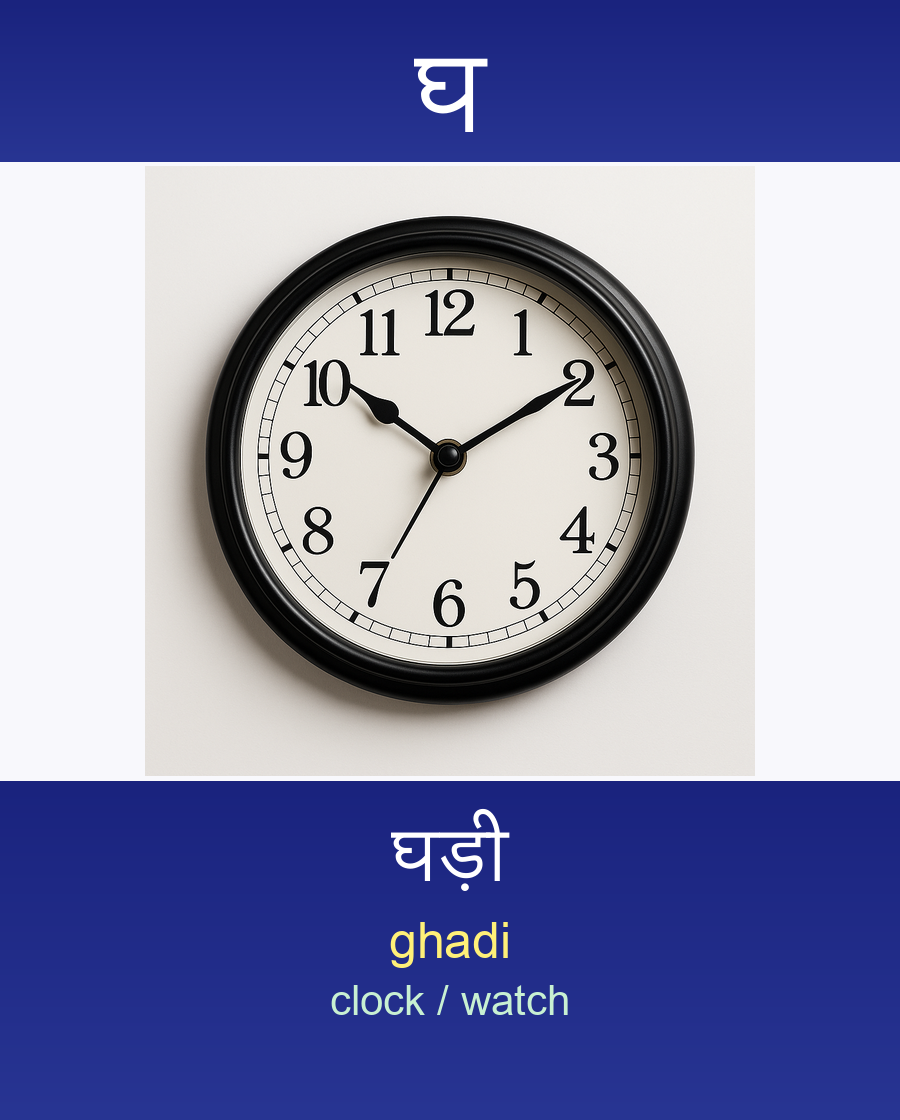 घ — घड़ी