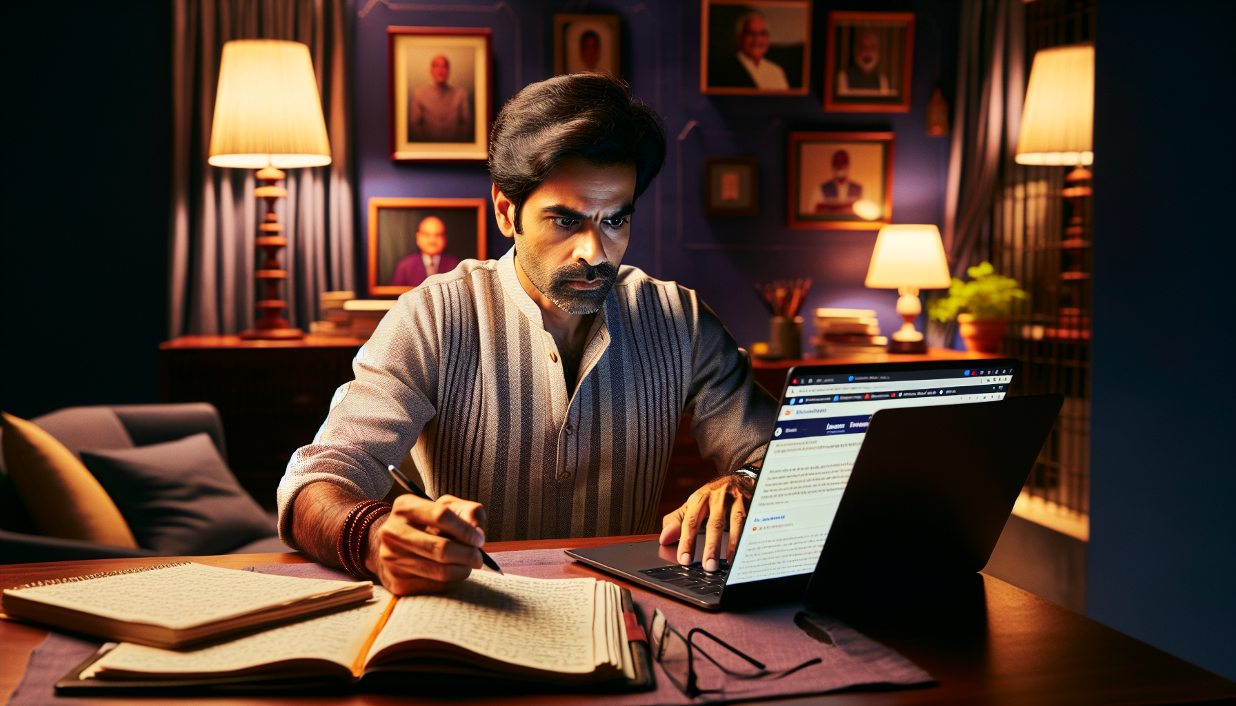 Srinivas cross-referencing an AI article with fact-check websites