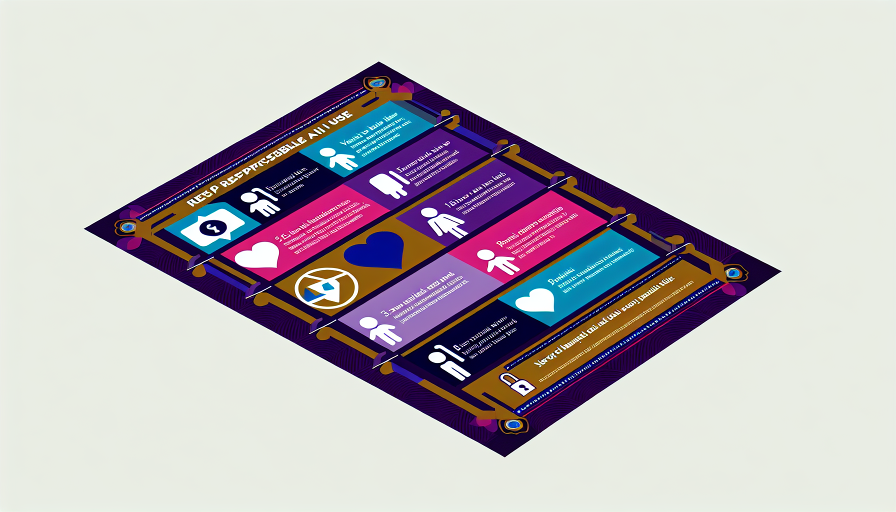 The 5 rules of responsible AI use — illustrated pledge card