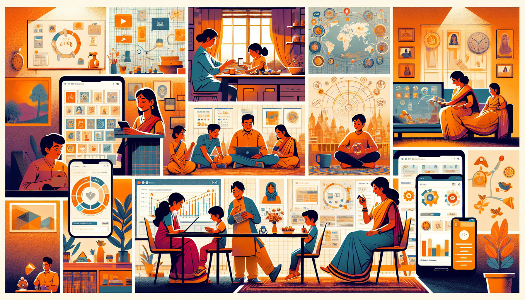 Level 5 Life Upgrade hero — Indian family using AI for everyday life decisions