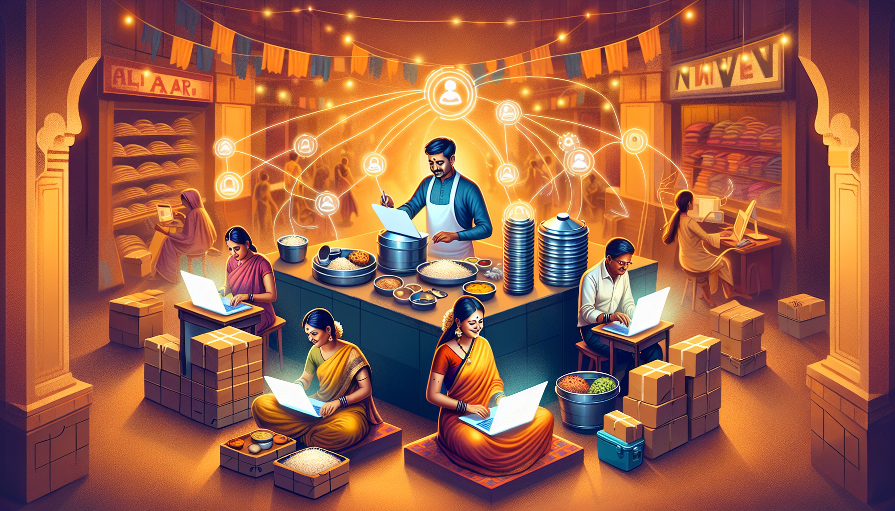 Small business owners practising AI prompts together