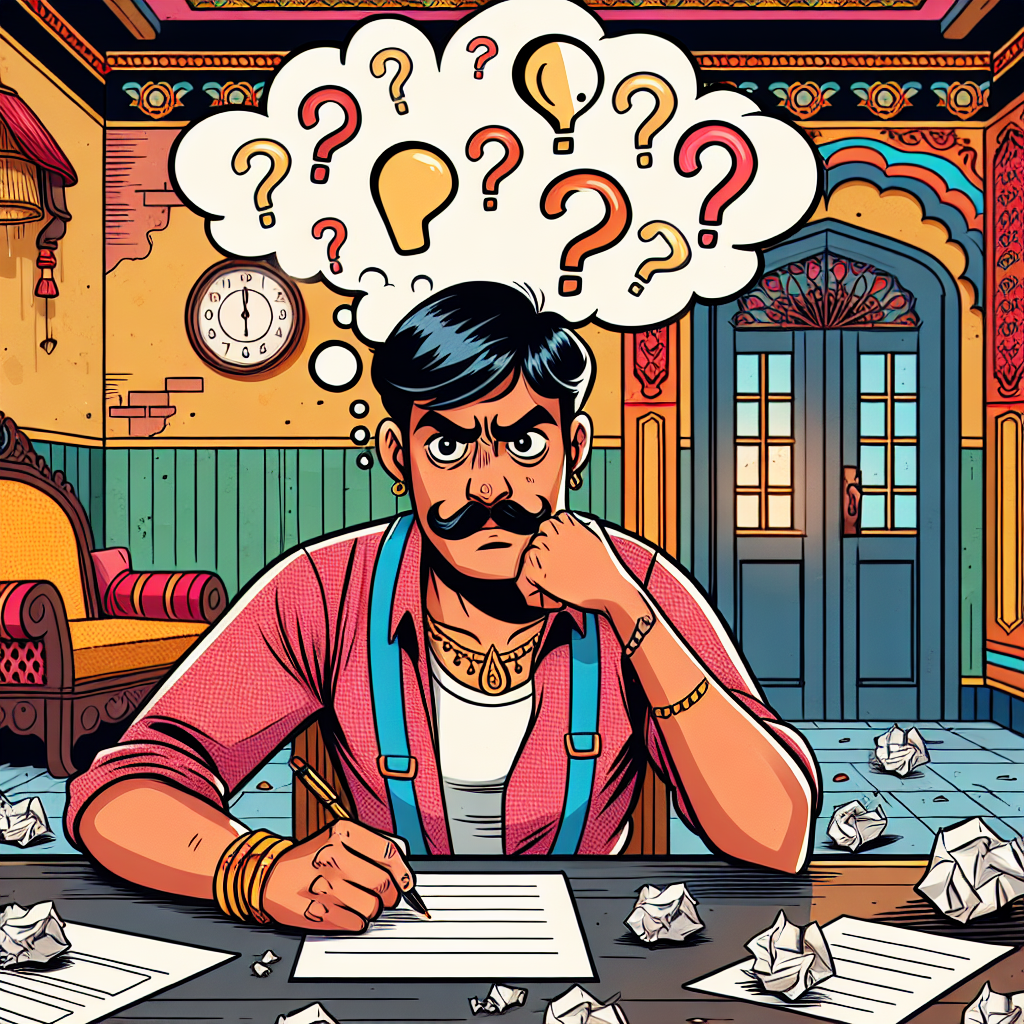 Ravi frustrated in front of blank paper